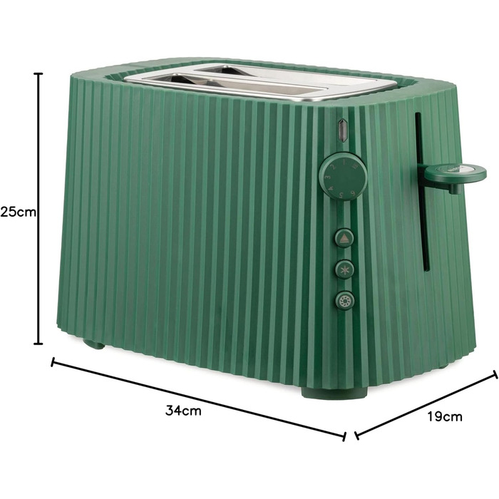 Тостер Alessi MDL08 B/UK Зелений, пластиковий, 2 відділення для тостів
