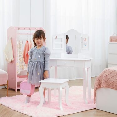 Дитячий туалетний столик Fantasy Fields Little Princess Anna білий з дзеркалом, шухлядами та стільчиком