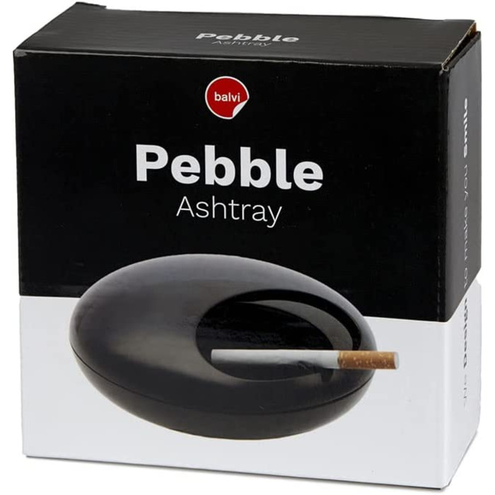 Преміум попільничка Balvi Pebble з кришкою, чорна