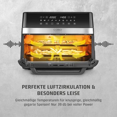 Аерофритюрниця з двома камерами CASO AirFry DuoChef, 14л, 10 програм, LED-дисплей, вікно перегляду, 50-200°C