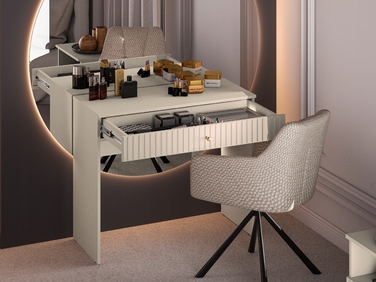 Туалетний столик ML Meble, відтінки бежевого, матовий, 92 x 78 x 40 см