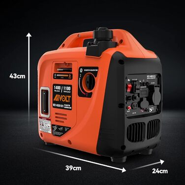 Інверторний генератор AIVOLT 1400W: бензиновий, тихий, для кемпінгу, фестивалів та дому. 2 USB, 12V DC та 230V розетки