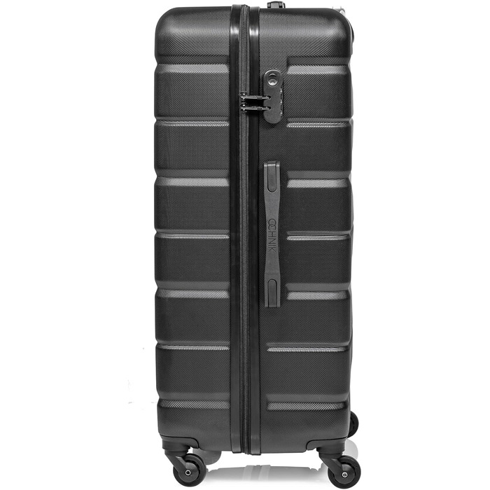 Велика валіза OCHNIK з ABS, синя, 76x49x29 см, 94 л, жорсткий корпус, 4 колеса, кодовий замок