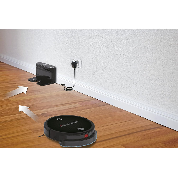 Робот-пилосос Hoover Hydro Pro з Wi-Fi, 120 хв автономності, сумісний з iOS та Android, дистанційне керування, антиударний, захист від падінь