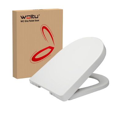 Кришка для унітаза WOLTU D-подібна з мікроліфтом (Softclose), пластикова, з системою швидкого монтажу Fast Fix