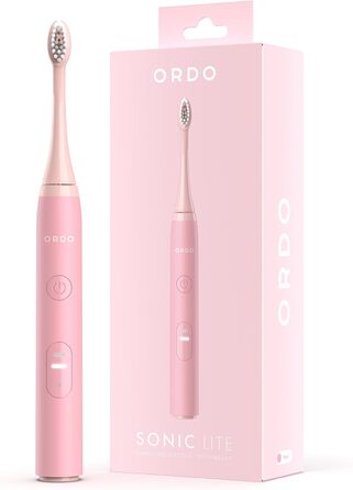 Електрична зубна щітка Ordo Sonic Lite, 35 000 імпульсів/хв, для дорослих, 2 режими, акумулятор до 5 тижнів, таймер, водонепроникна, USB-C, квітка рожевого кольору