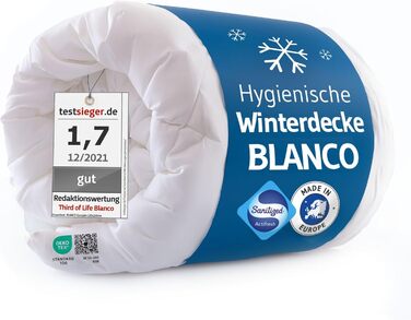 Ковдра зимова 155x220 см Blanco для алергіків, тепла та дихаюча, з вологорегулюванням, екологічна стегане покривало