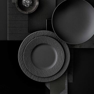 Сніданковий набір Villeroy & Boch Manufacture Rock, 6 предметів, преміальна порцеляна, чорний, для 2 осіб