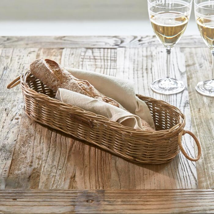 Кошик для хліба Riviera Maison Rustic Rattan, плетений, ручна робота, коричневий, 14x40x8 см