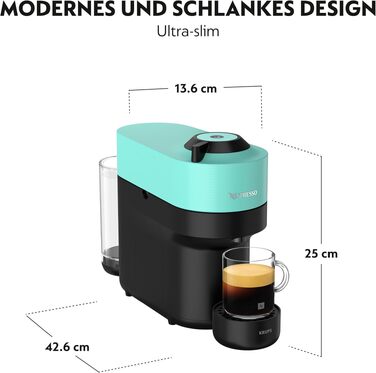 Nespresso Vertuo Pop Krups XN9204: Кавомашина капсульна, 560 мл, Aqua Mint