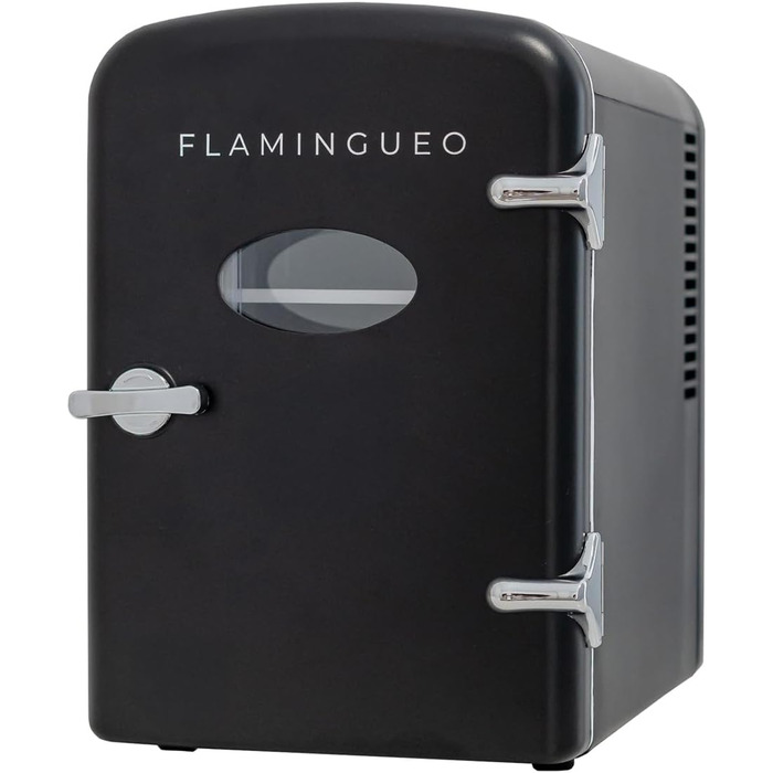 Міні-холодильник Flamingueo 4L: 12V/220V, охолодження та нагрів, чорний