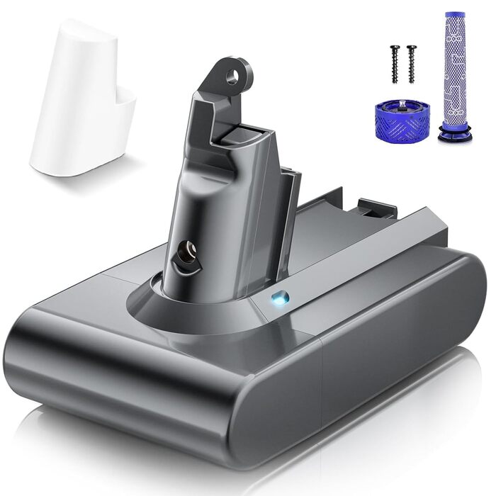 Акумулятор для пилососа Dyson V6 (Powtree) + 2 фільтри + захисна кришка + гвинти, Сірий