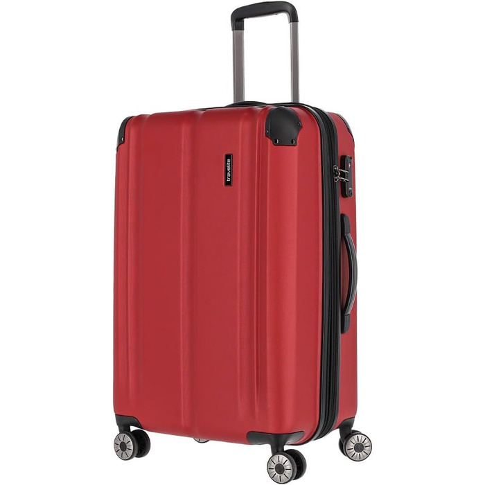 Валіза Travelite City L, 77 см, об'єм 113-124 л, великий дорожній кофер-тролей, червоний