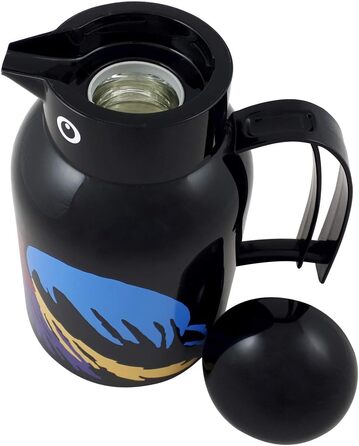 Термос-глечик Helios Thermo-Bird Папугай, пластик, чорний, 1 л