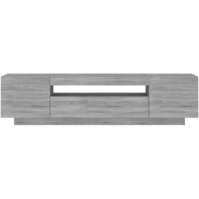 TV тумба vidaXL з LED-підсвіткою, сіра, Sonoma, 160x35x40 см, меблі для вітальні, телевізійний стіл, HiFi-шкаф