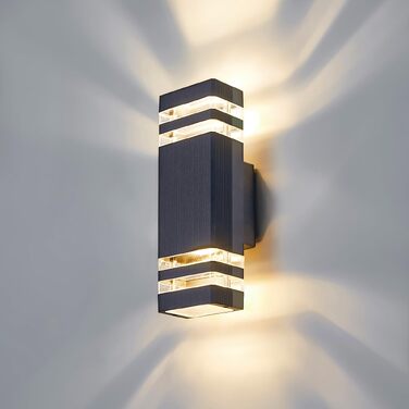 Стіна LED-ліхтар зовнішній IP65 GU10 Up-Down, вулична підсвітка для тераси та фасаду будинку, тепле біле світло 3000K, антрацит (1 шт.)