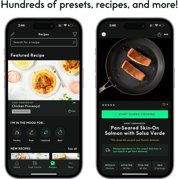 Бездротовий смарт-термометр для м'яса Chef iQ з ультратонким щупом, Bluetooth цифровий кулінарний термометр для дистанційного моніторингу (набір з 3-х щупів)