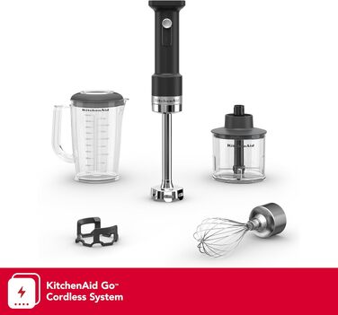 Погружний блендер KitchenAid Go KHBRV05BM з насадками, акумулятор продається окремо