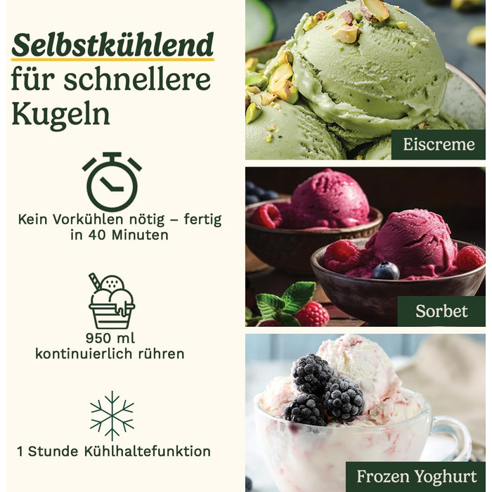 Морожениця Cuisinart FreezeEase з автоматичним охолодженням: сорбет, йогурт, морозиво - готово за 40 хвилин! Без попереднього заморожування