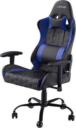 Ігрове крісло Trust Gaming GXT 708B Resto, 360° обертання, офісне, знімні подушки, регульована висота, для комп'ютера, синє