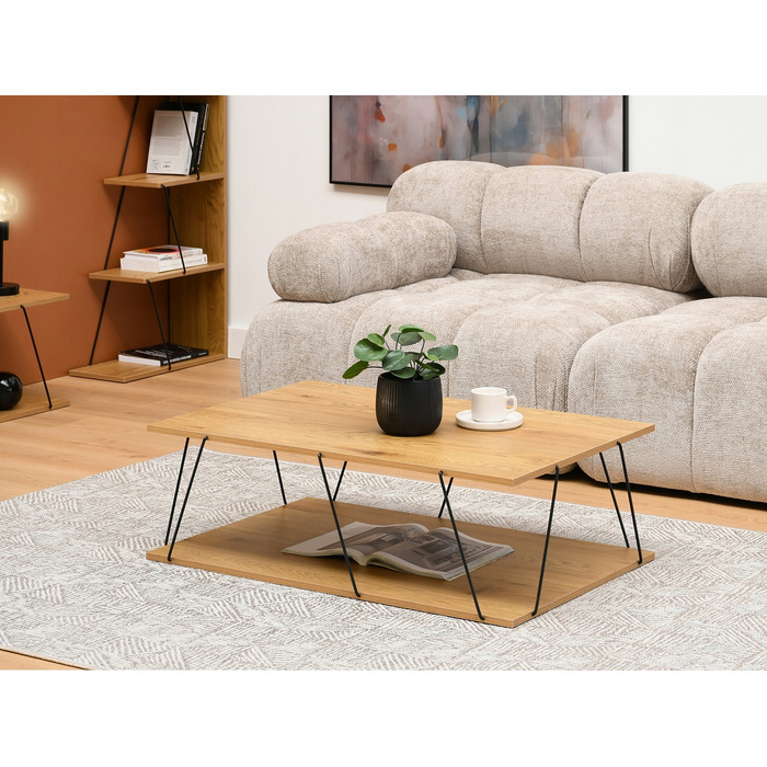 Журнальний стіл Mebel-Partner прямокутний 92 x 62 x 30,5 см, чорний дуб