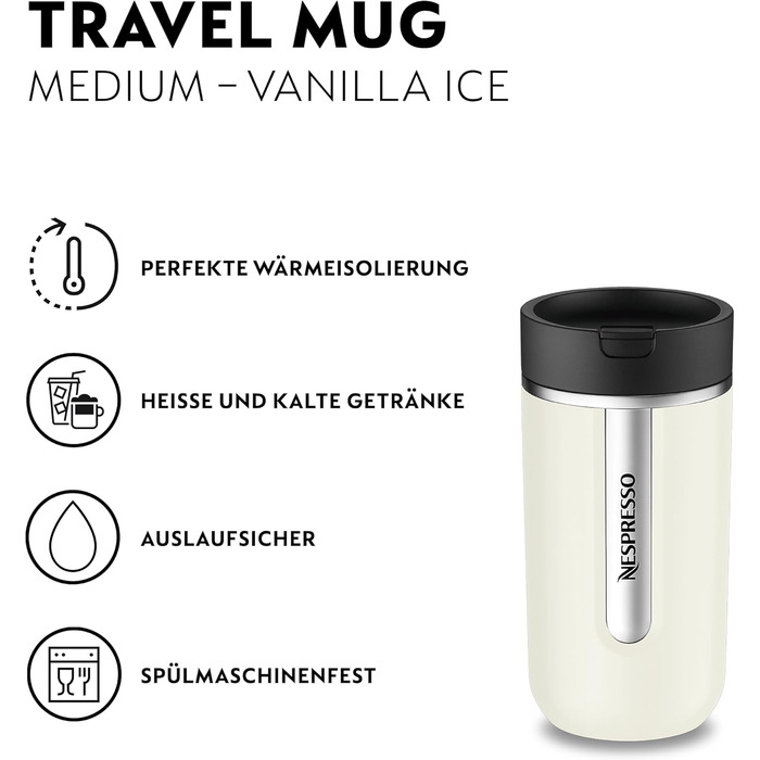 Термокружка Nespresso Travel Mug Small Sage Green 300 мл - Зелений салат, з кришкою, з нержавіючої сталі, для кави, чаю, матча