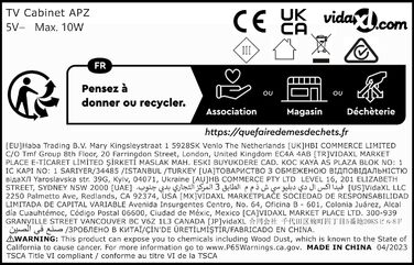 ТВ тумба vidaXL з LED підсвіткою, бетонно-сіра, 160x35x40 см, сучасний низький комод для вітальні