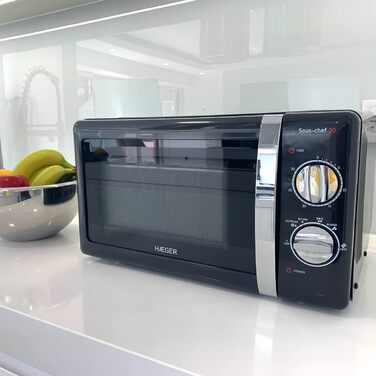 Мікрохвильова піч Haeger Sous-chef 20, 20 л, чорна, 700 Вт