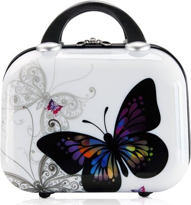 Набір валіз MONZANA Butterfly 4 шт. з жорстким корпусом, замком, 360° колесами, б'юті-кейсом та захисною плівкою