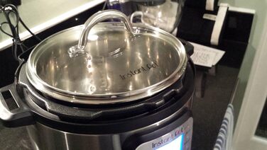 Скляна кришка для мультиварки Instant Pot на 6 літрів, загартоване скло з обідком та ручкою з нержавіючої сталі