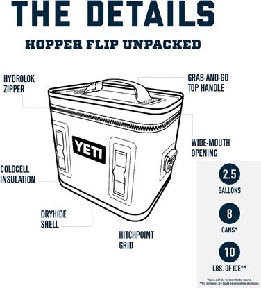 Чорна сумка-холодильник YETI Hopper Flip 8 - портативна, ізольована, наплічна