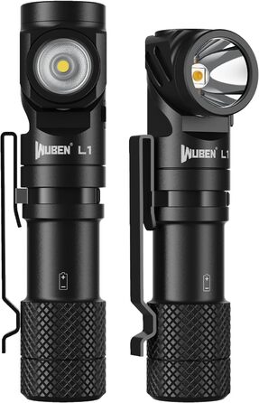 Тактичний ліхтарик WUBEN L1 LED: 2000 люмен, 6 режимів світла, водонепроникний IP68, акумуляторний, з кобурою, чорний (P9)