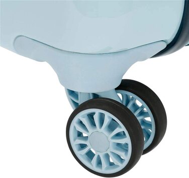 Дитяча валіза Roll Road Little Me Єдиноріг, 37x55x20 см, жорсткий ABS, 32 л, 2,5 кг, 4 подвійні колеса, кодовий замок, ручна поклажа, блакитна