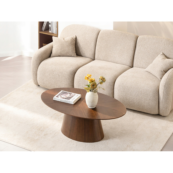 Журнальний стіл Mebel-Partner овальний, 110 x 60 x 40,5 см, колір: горіх
