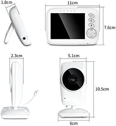Відеоняня Baby Phone з 3.2-дюймовим LCD-дисплеєм, HD цифрова камера з нічним баченням, 2.4 GHz та двостороннім зв'язком