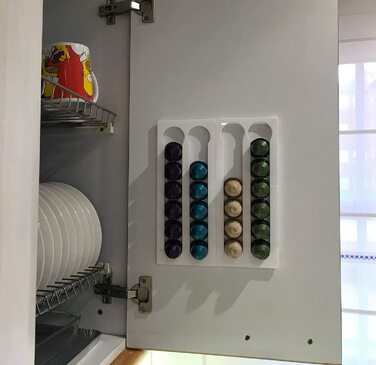Набір з 2 тримачів для 24 кавових капсул COVERBAGBCN, сумісних з Nespresso, з матового чорного метакрилату, універсальне кріплення