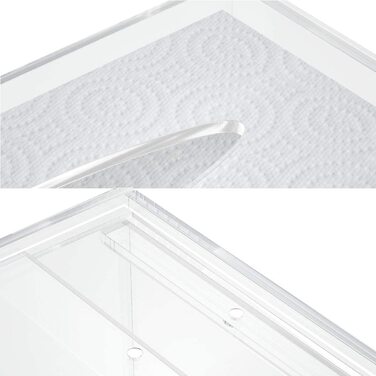 Акрилова коробка для серветок HIIMIEI з магнітною кришкою, прозора, 25×13×9 см — для ванної, спальні, авто, офісу