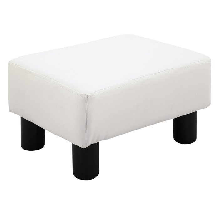 Табурет для ніг HOMCOM Chesterfield зі штучної шкіри, білий, 40x30x24см