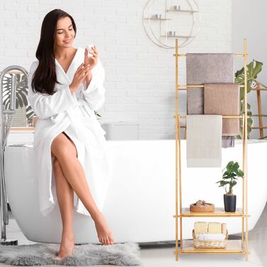 Підставка для рушників Relaxdays, бамбук, 3 перекладини