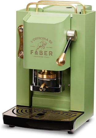 Кавомашина Faber Pro Deluxe з міді та вафельниці з Ese Paper 44 mm (Acid Green)