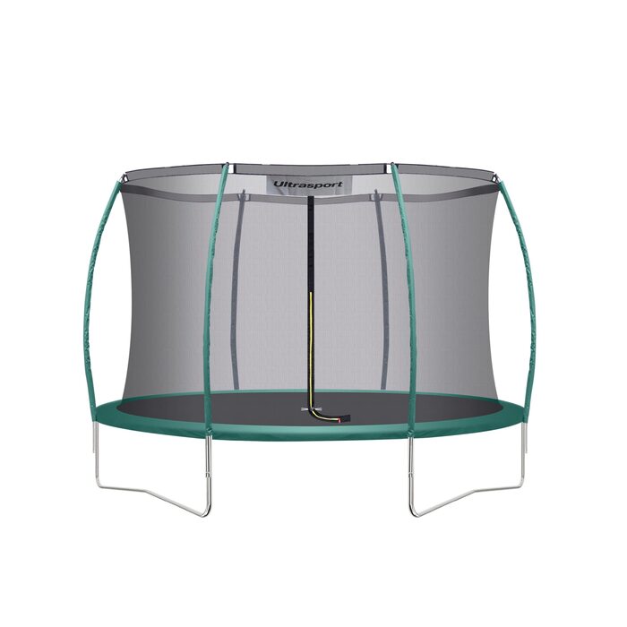 Дитячий батут Ultrasport Deluxe для вулиці Ø 244 см, до 150 кг, з захисною сіткою, драбиною та набором для монтажу