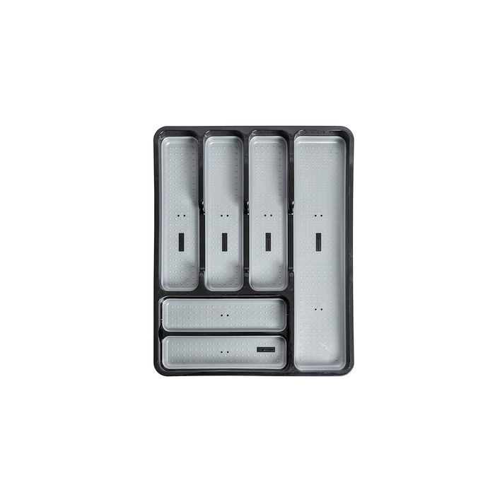 Органайзер для столових приборів Addis Premium Soft Touch, 3-секційний, біло-сірий, пластиковий лоток для кухні