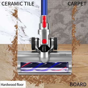 Електрощітка для пилососа Dyson V7/V8/V10/V11/V15 з підсвіткою, для твердих підлог і килимів з коротким ворсом