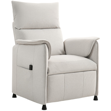 Електричний телевізор HOMCOM Recliner Реклайнер з функцією пам'яті, тихіший шум, функція відкидання Відкидне крісло з імітацією домашнього улюбленця Velvet, крем з дистанційним керуванням
