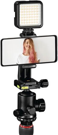 Карбоновий штатив Hama Ramble II Duo для фотоапарата та смартфона, легкий тринога з моноподом, кульовою головкою Arca Swiss, 3-секційний, чорний