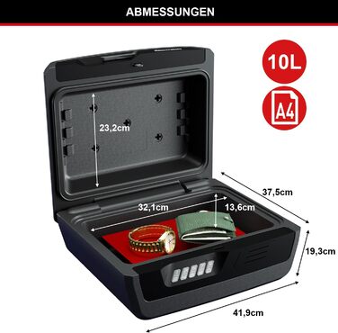 Вогнестійка та водонепроникна касета для документів і грошей MASTER LOCK 10 л, електронний кодовий замок, для A4-документів, CHW30300EURHRO