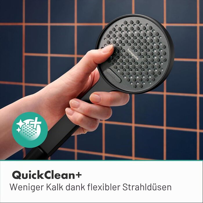 Душова лійка Hansgrohe Activera Select S EcoSmart+ матово-чорна, з антивапняною функцією та 2 режимами розпилення, 28033000