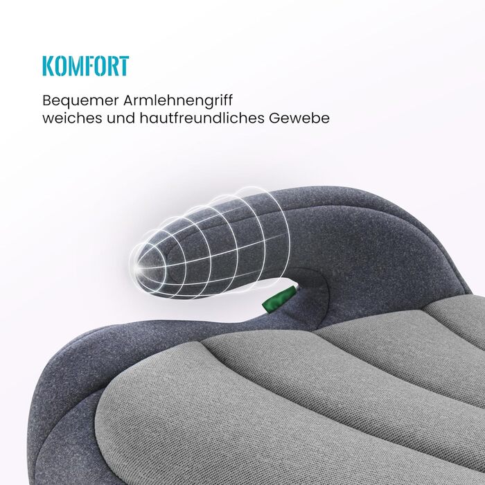 Дитяча автокрісло-підставка Jovikids ISOFIX, група 2/3, ECE R129, для дітей 15-36 кг, товстий знімний чохол, легко прати, сірий