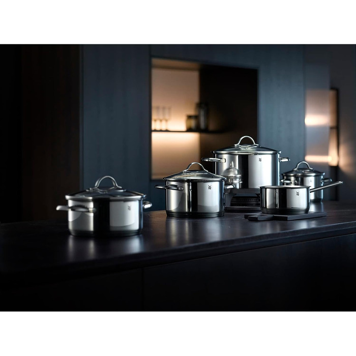 Каструля WMF Provence Plus 16 см з кришкою, 1,4 л, для індукції, нержавіюча сталь, без покриття, підходить для духовки