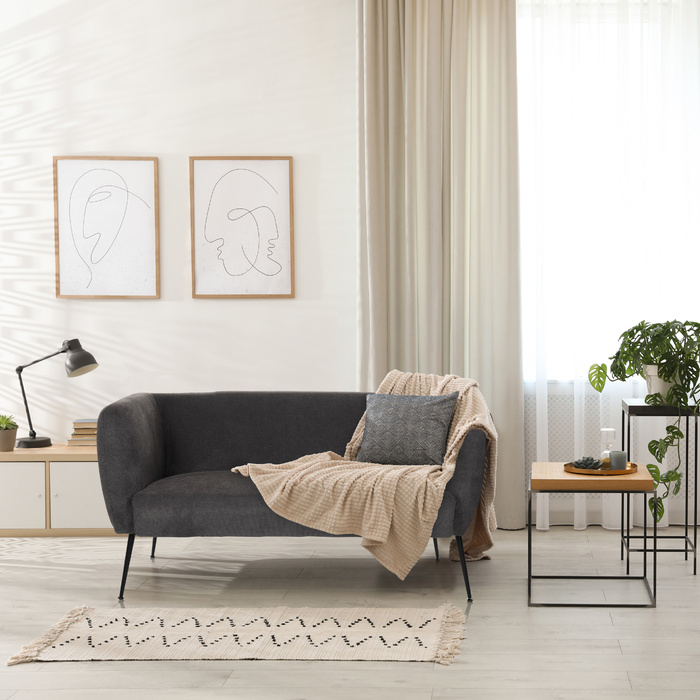 Диван для відпочинку HAYRIVER, тканина сірого кольору, hjh LIVING